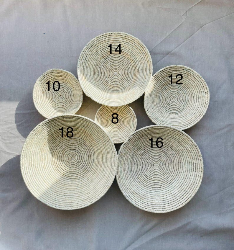 Extra Large Handwoven Wall Baskets Set”, Boho Wall Decor, Rustic Woven Bowl Basket, Handmade Eco-Friendly Seagrass Basket, Housewarming Gift