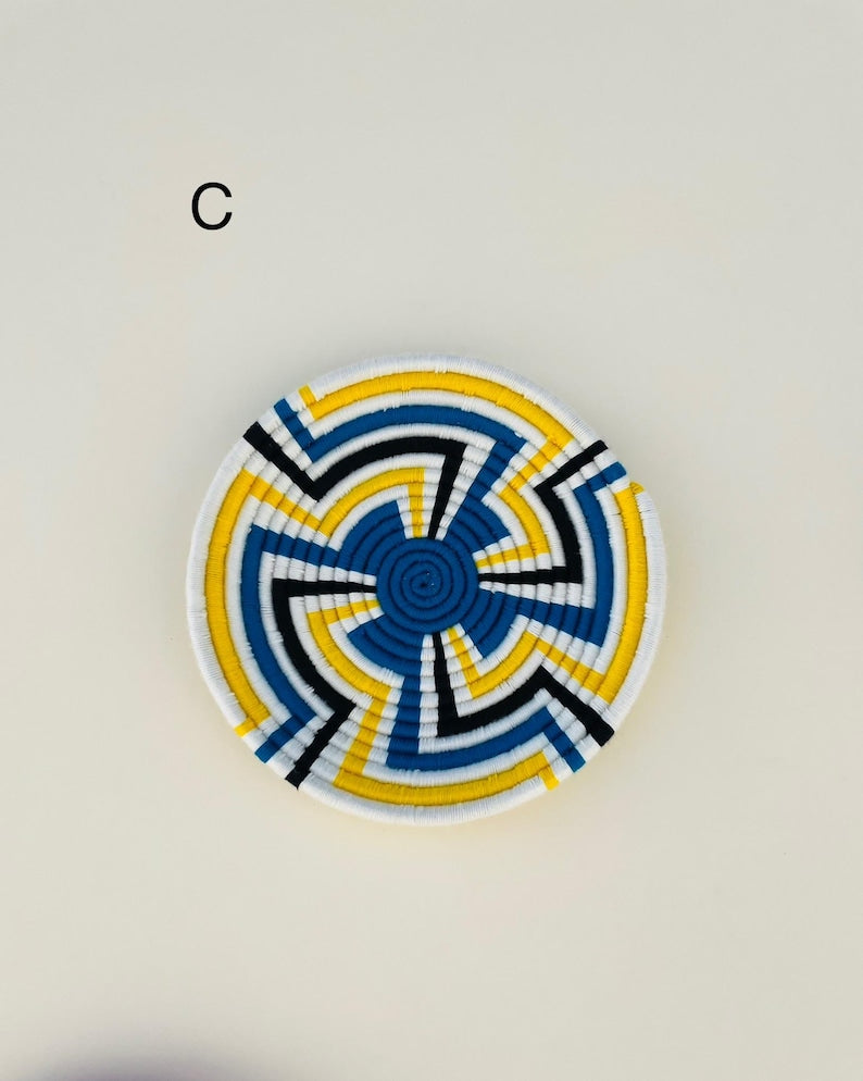 Woven Wall Basket Decor: Boho African Art, 12 inch