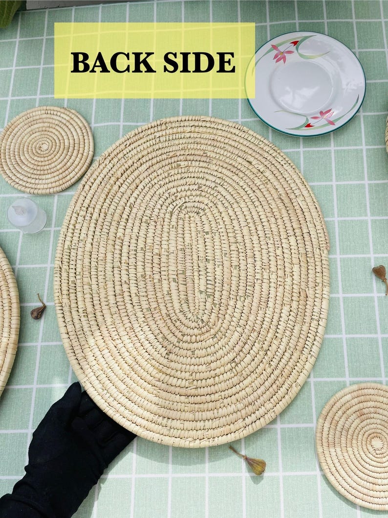 Woven oval placemats for Table, Natural Placemats, Wicker Placemats, Boho Place mats, Placemats Set of 6, Plate Mat, Farmhouse table decor