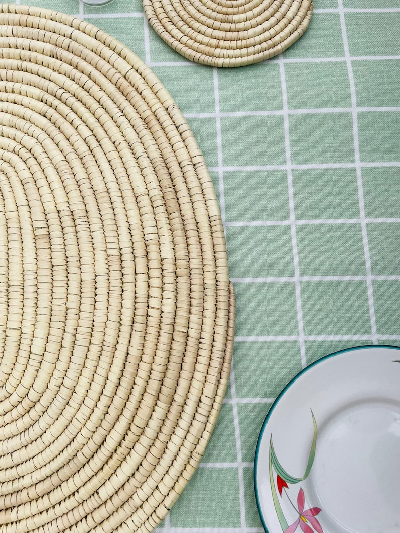 Woven oval placemats for Table, Natural Placemats, Wicker Placemats, Boho Place mats, Placemats Set of 6, Plate Mat, Farmhouse table decor