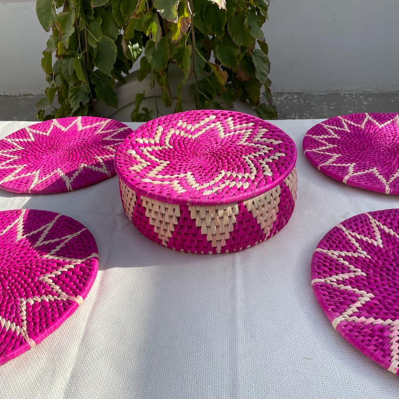 Handwoven Lid Basket By Suzzi Homes, Eco-Friendly Woven Basket with Lid, Rustic Storage Basket, Boho Decor, Fruit Storage, Organizer Basket