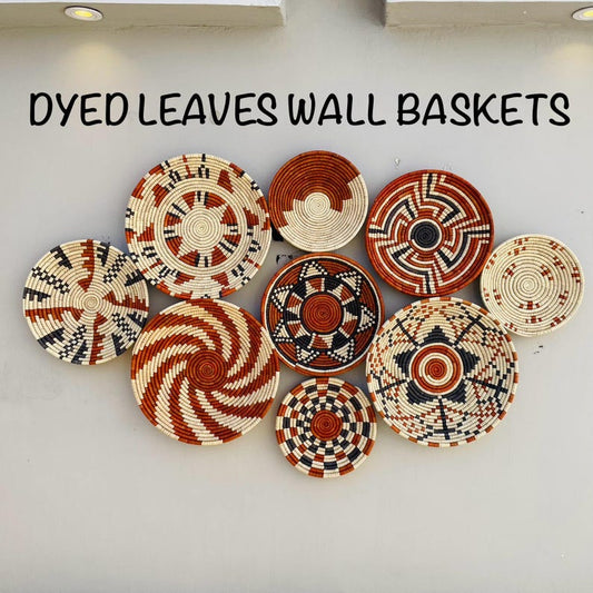 Neutral & Earthy Tones Woven Wall Baskets Set Of 3,4,5,6,7,8 and 9, Boho Wall Baskets, Basket Wall Art, Rustic Wall Hanging Decor