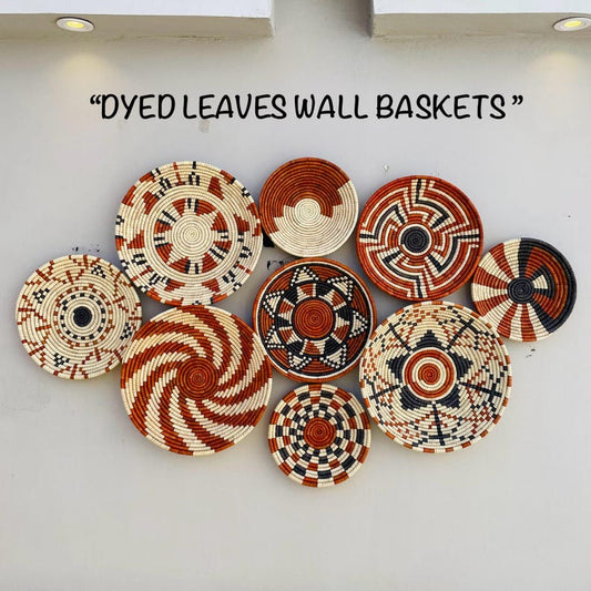 Neutral & Earthy Tones Woven Wall Baskets Set Of 3,4,5,6,7,8 and 9, Boho Wall Baskets, Basket Wall Art, Rustic Wall Hanging Decor